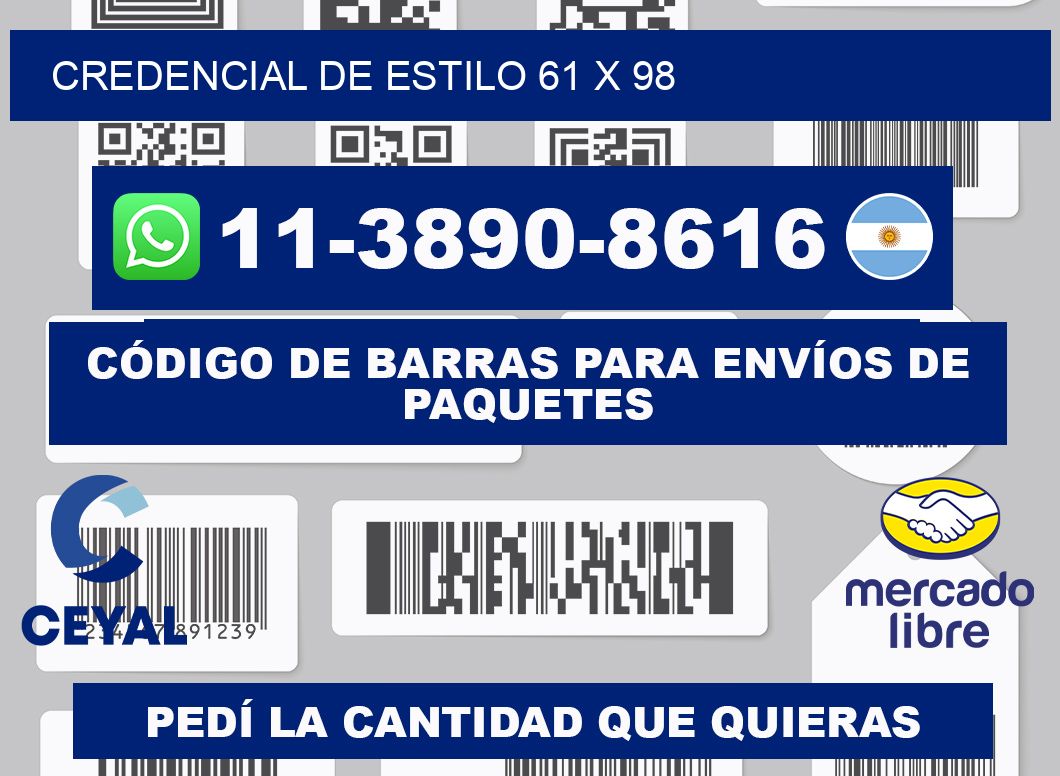 Credencial de estilo 61 x 98