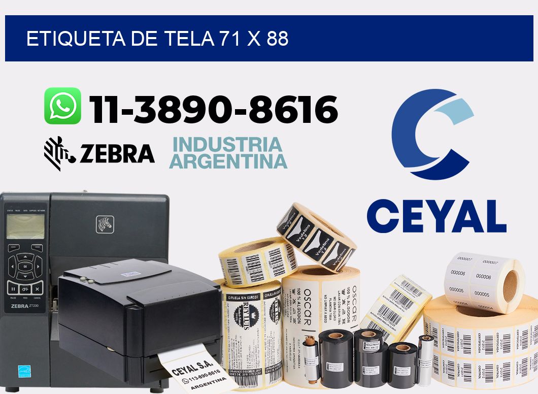 Etiqueta de tela 71 x 88