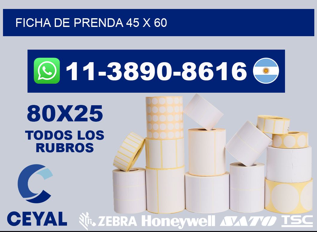 Ficha de prenda 45 x 60