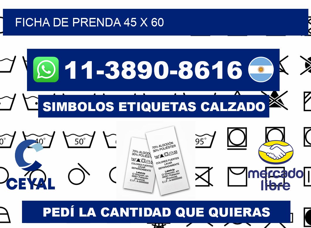 Ficha de prenda 45 x 60
