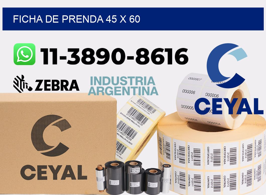 Ficha de prenda 45 x 60