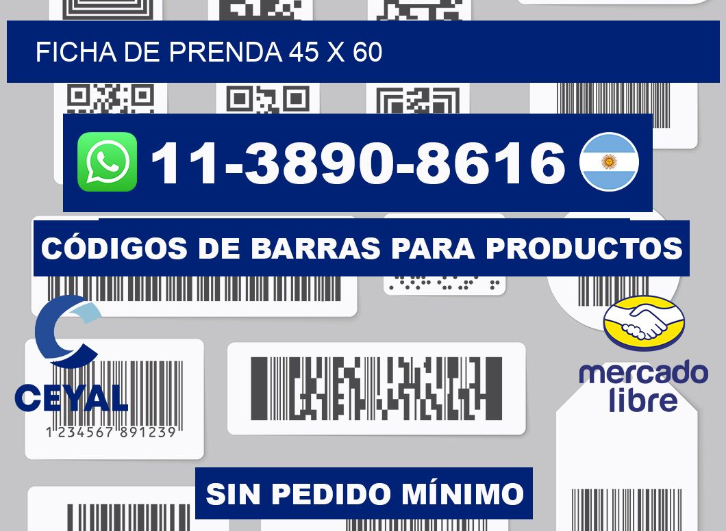 Ficha de prenda 45 x 60