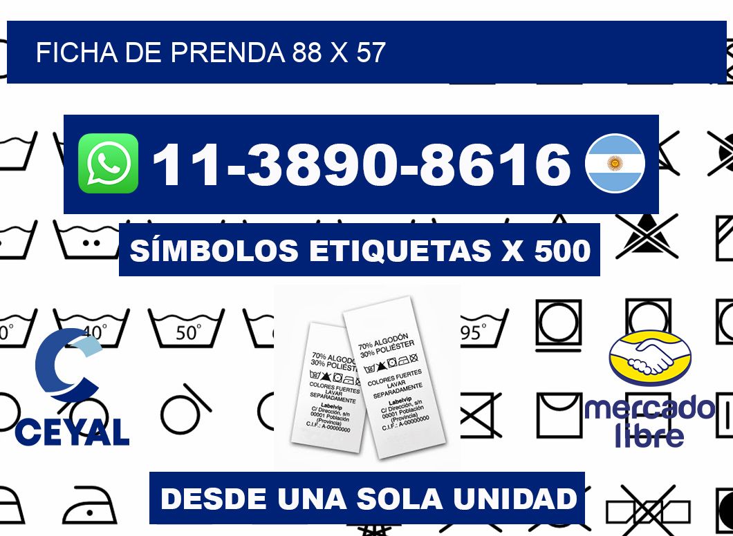 Ficha de prenda 88 x 57