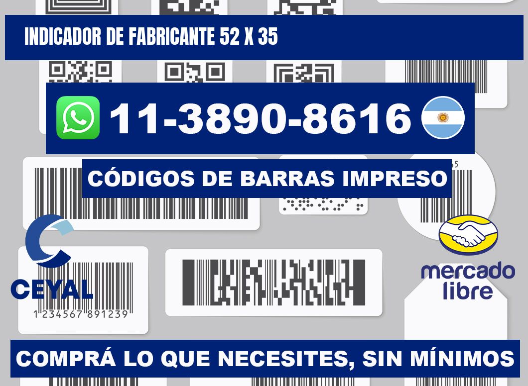 Indicador de fabricante 52 x 35