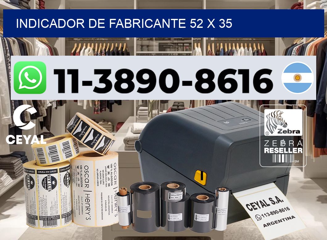 Indicador de fabricante 52 x 35