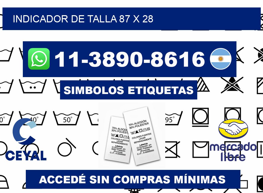 Indicador de talla 87 x 28