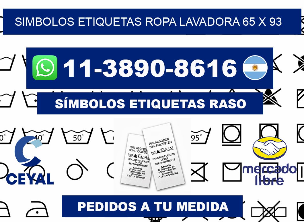 SIMBOLOS ETIQUETAS ROPA LAVADORA 65 x 93