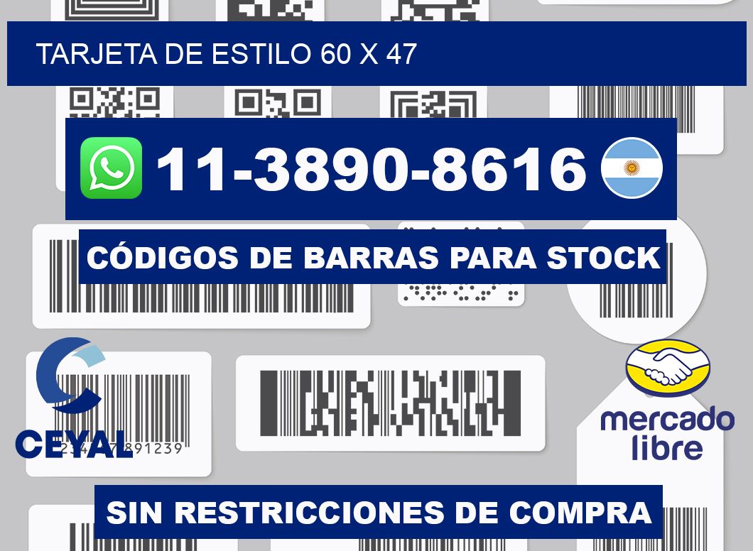 Tarjeta de estilo 60 x 47
