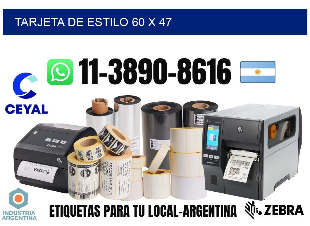 Tarjeta de estilo 60 x 47