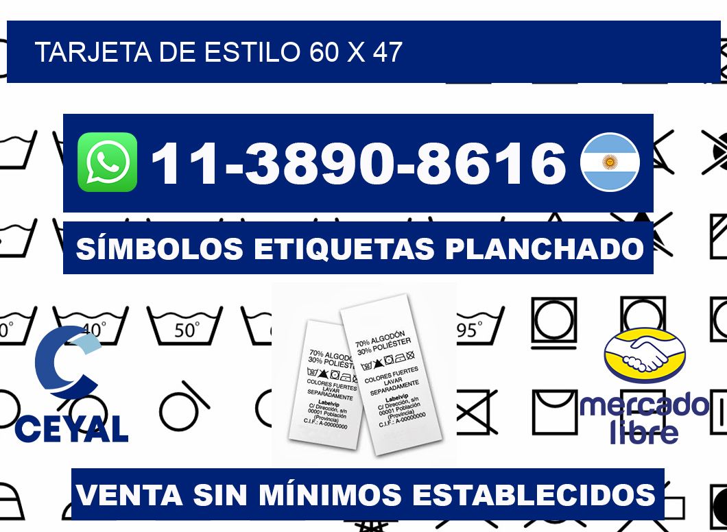 Tarjeta de estilo 60 x 47