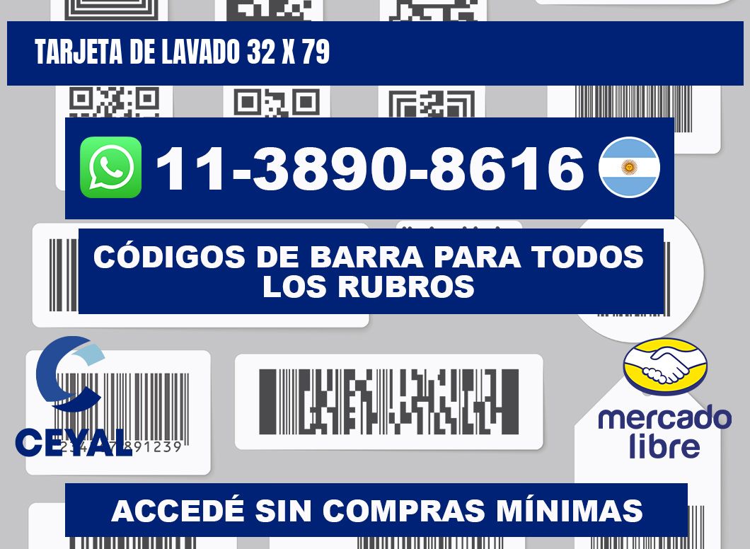 Tarjeta de lavado 32 x 79