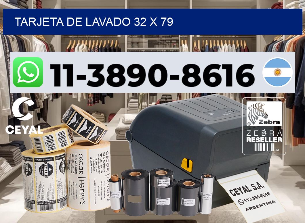Tarjeta de lavado 32 x 79