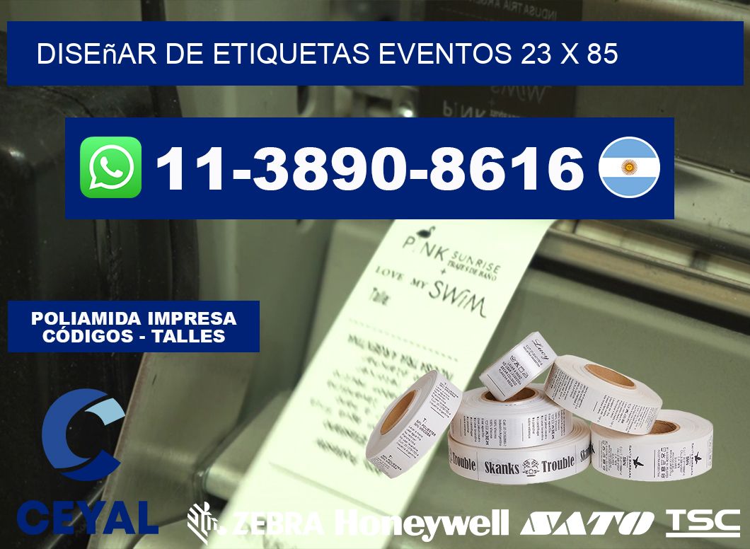diseñar de etiquetas eventos 23 x 85