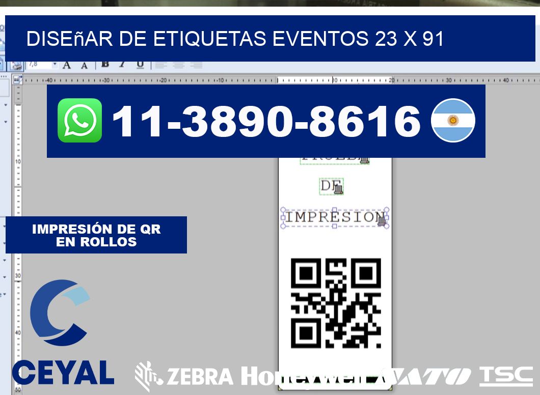 diseñar de etiquetas eventos 23 x 91