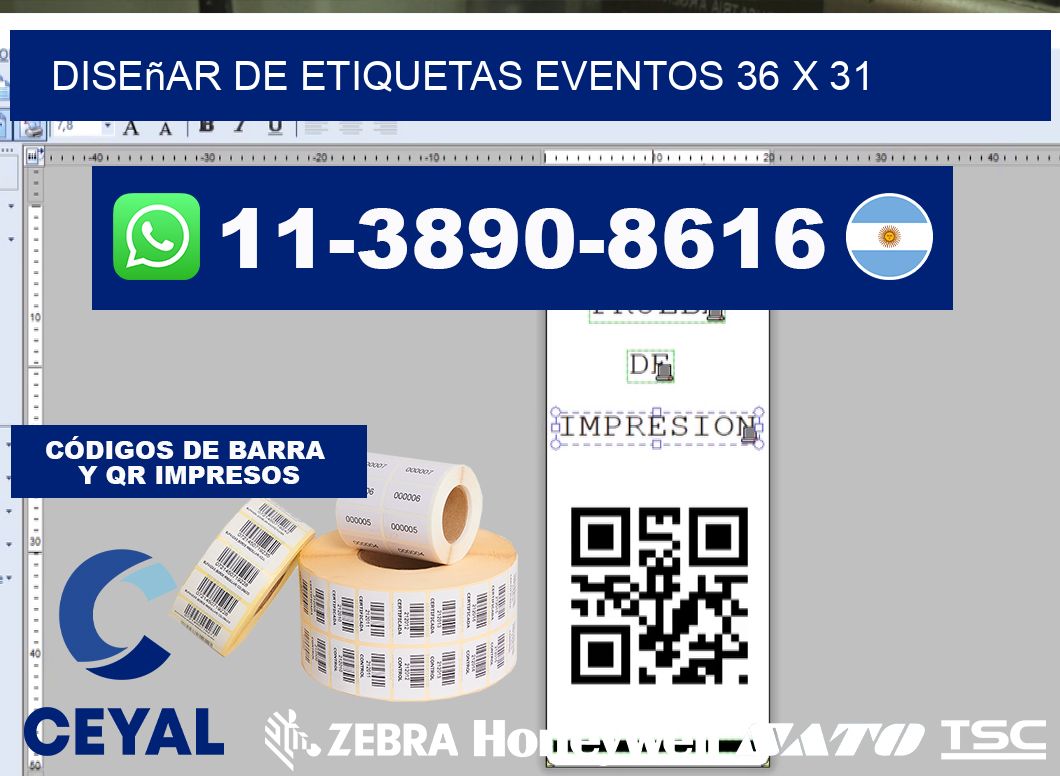 diseñar de etiquetas eventos 36 x 31