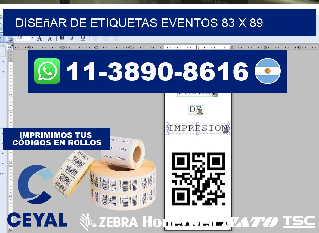 diseñar de etiquetas eventos 83 x 89