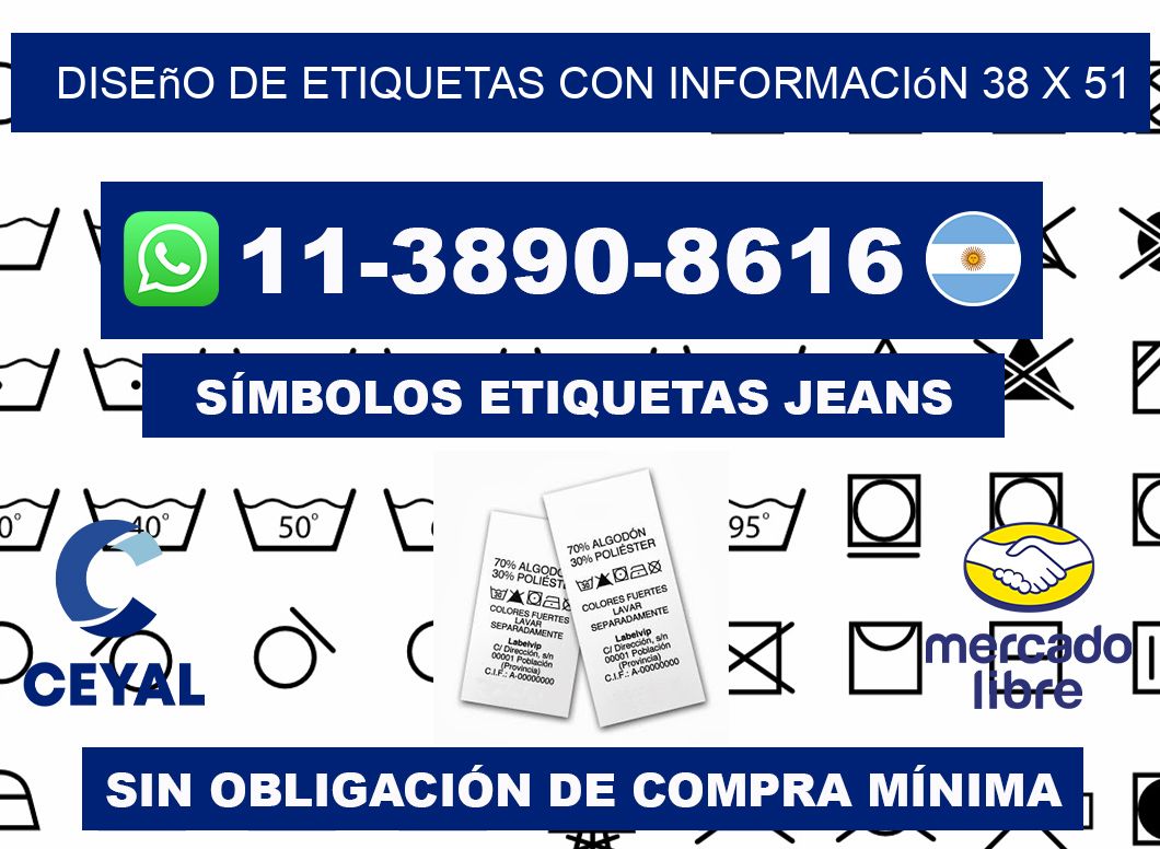diseño de etiquetas con información 38 x 51