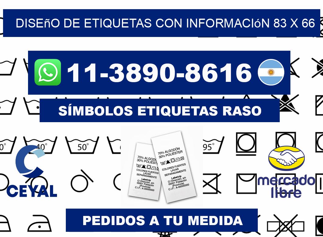 diseño de etiquetas con información 83 x 66