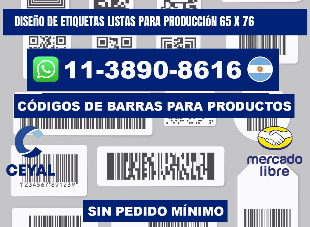 diseño de etiquetas listas para producción 65 x 76
