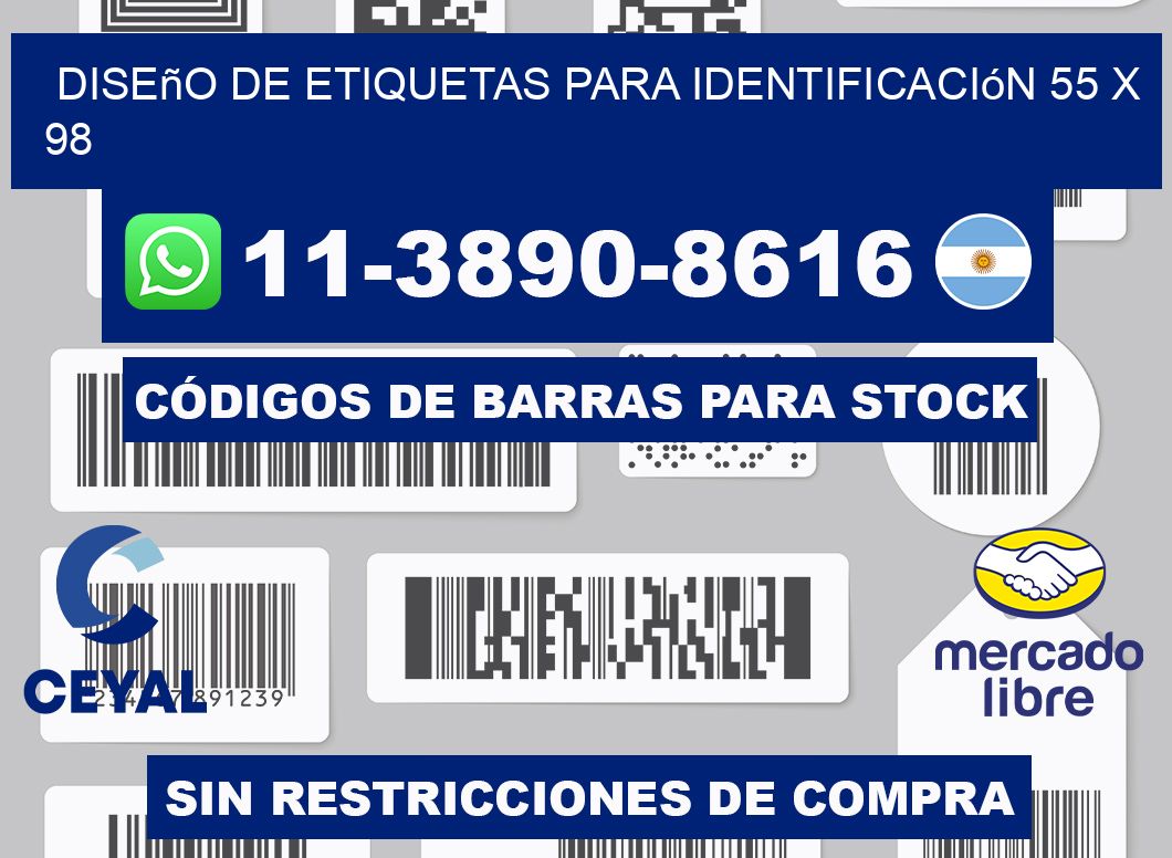 diseño de etiquetas para identificación 55 x 98