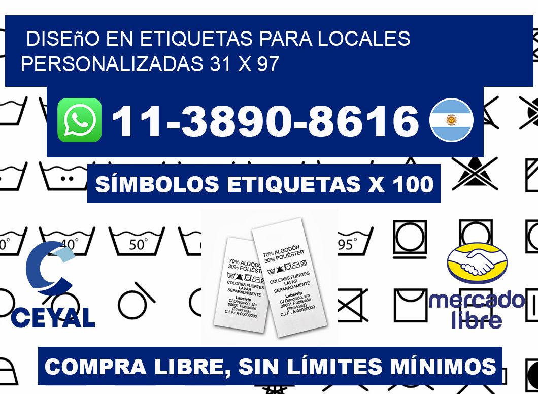 diseño en etiquetas para locales personalizadas 31 x 97
