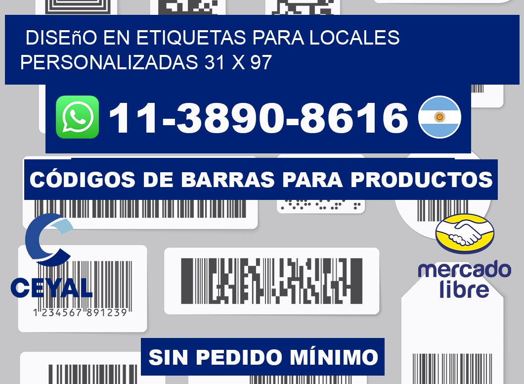diseño en etiquetas para locales personalizadas 31 x 97