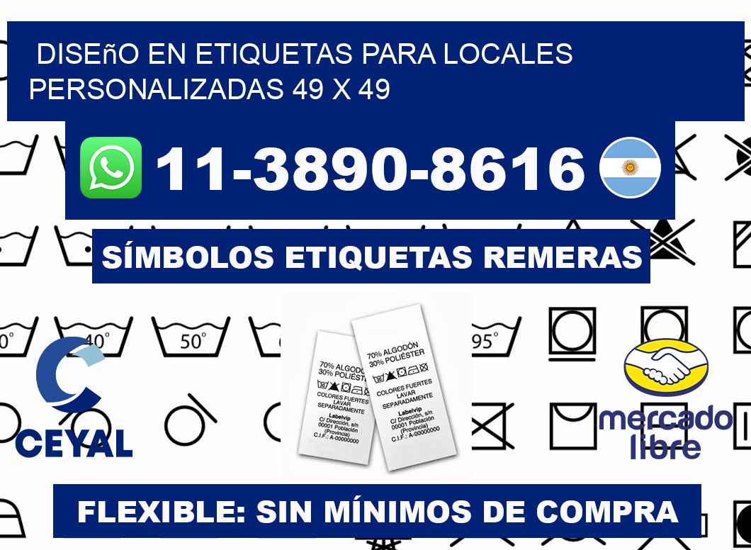 diseño en etiquetas para locales personalizadas 49 x 49