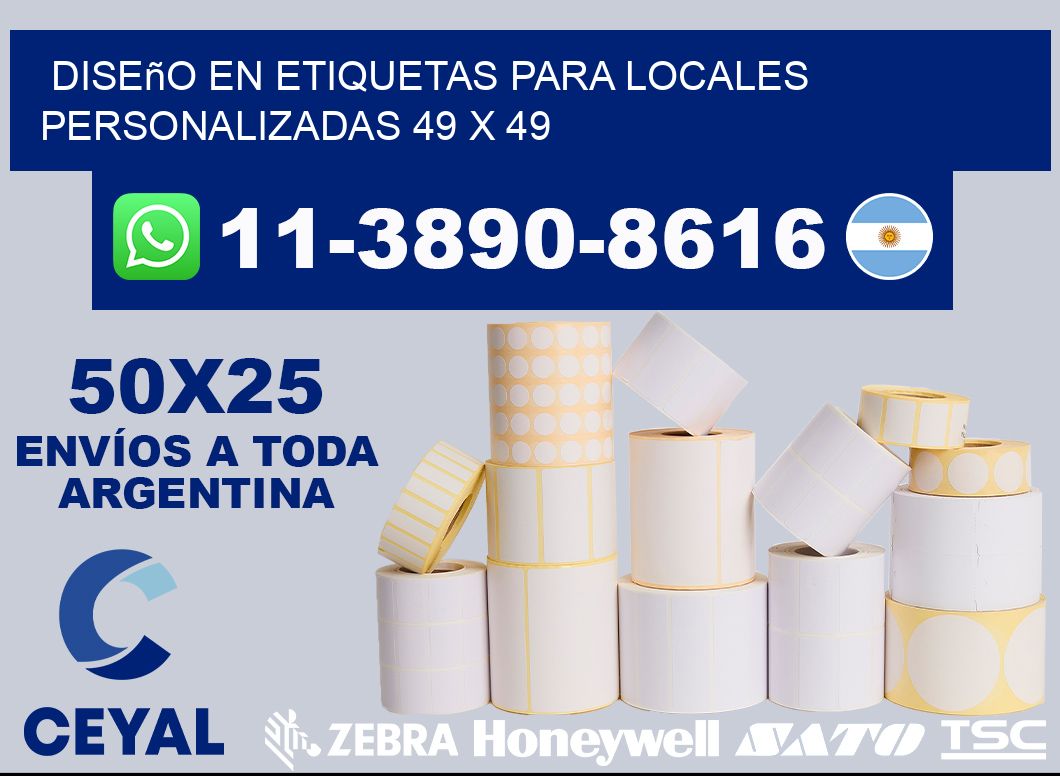 diseño en etiquetas para locales personalizadas 49 x 49
