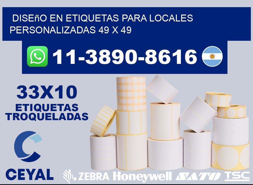 diseño en etiquetas para locales personalizadas 49 x 49