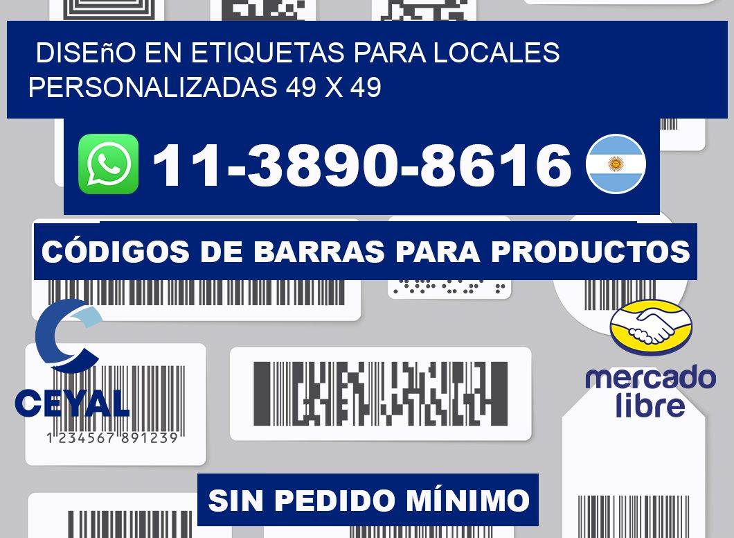 diseño en etiquetas para locales personalizadas 49 x 49