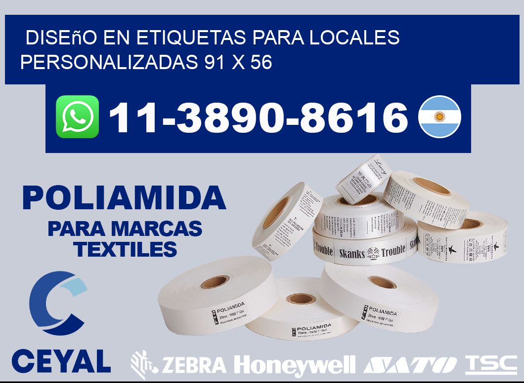 diseño en etiquetas para locales personalizadas 91 x 56
