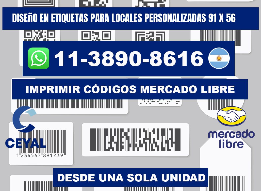 diseño en etiquetas para locales personalizadas 91 x 56