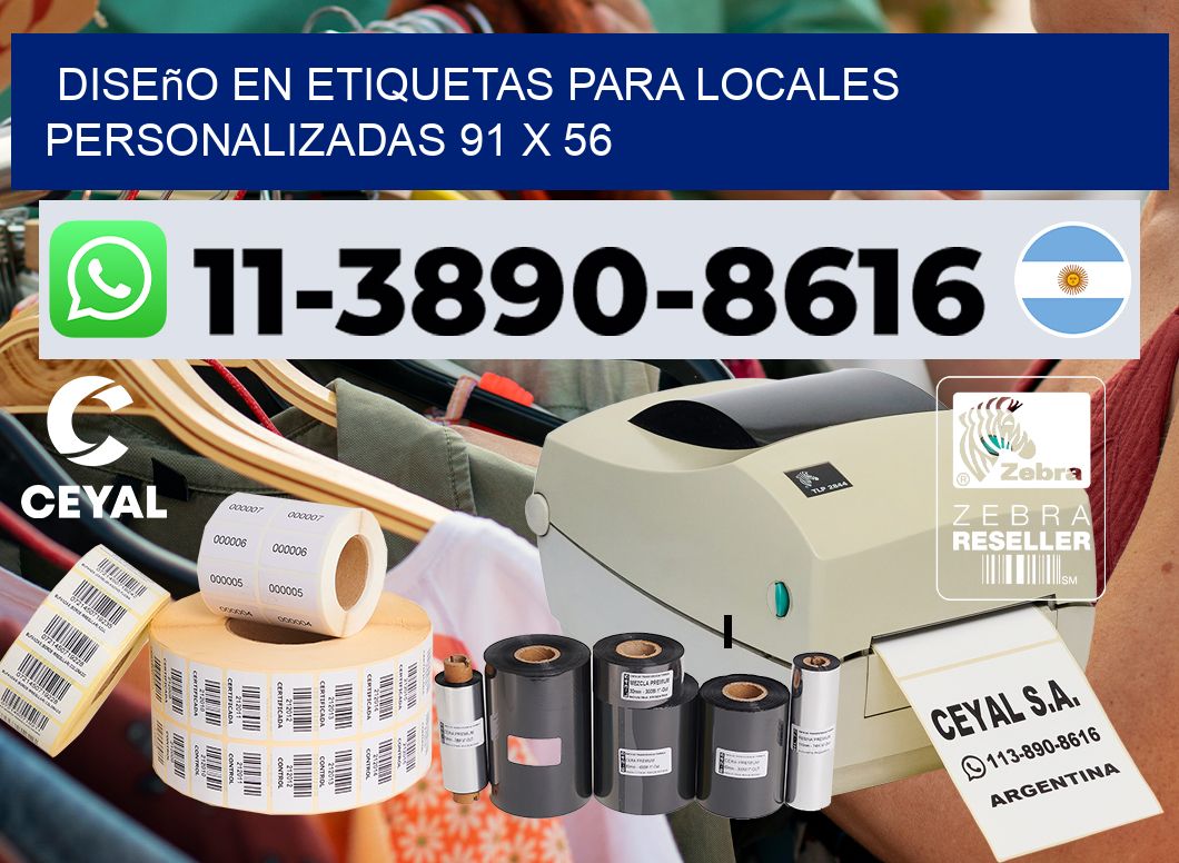 diseño en etiquetas para locales personalizadas 91 x 56