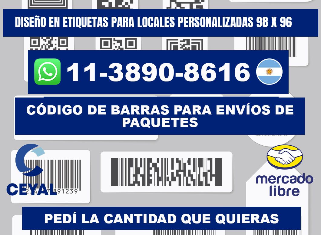 diseño en etiquetas para locales personalizadas 98 x 96