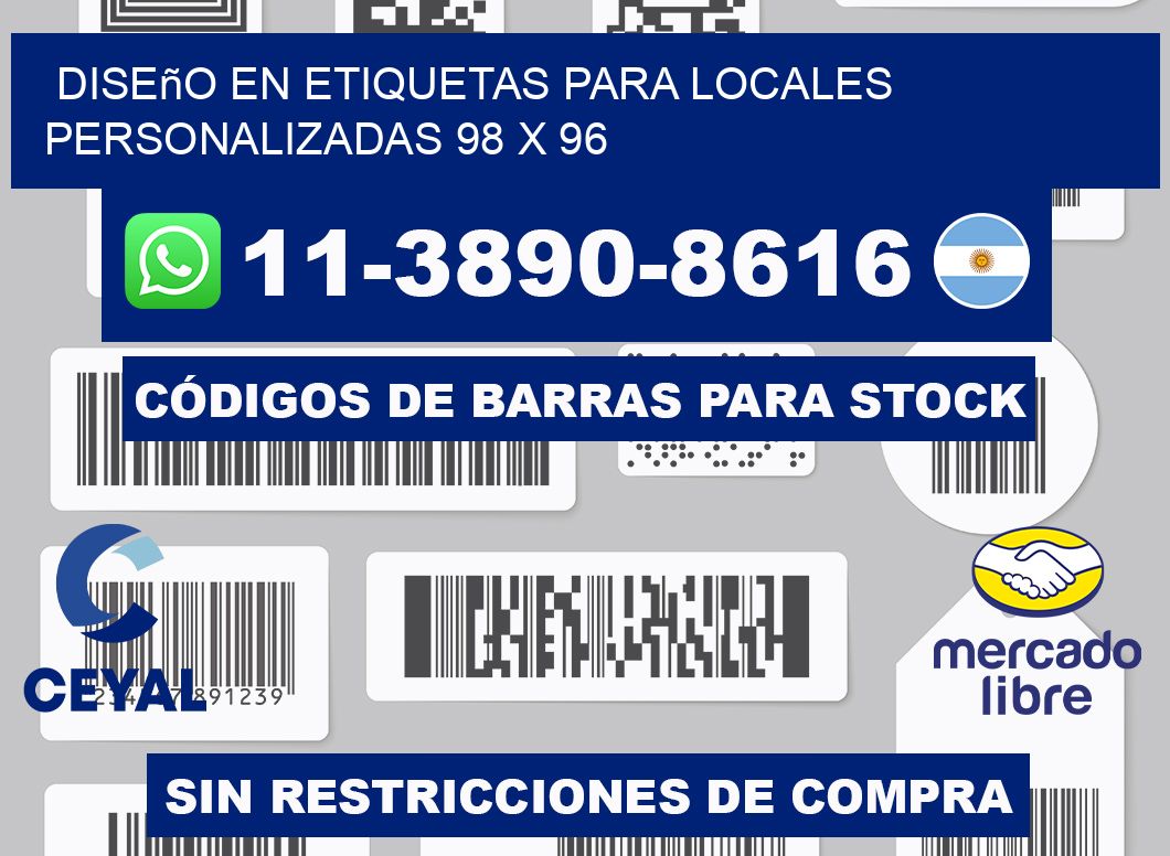 diseño en etiquetas para locales personalizadas 98 x 96