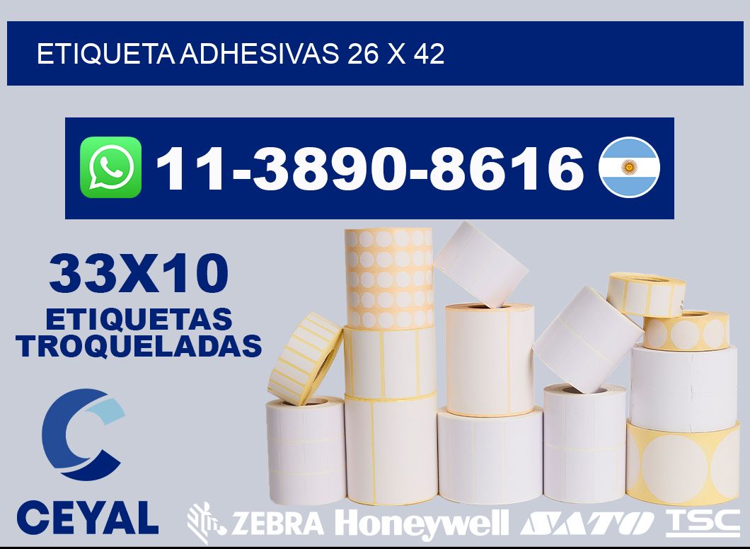 etiqueta adhesivas 26 x 42