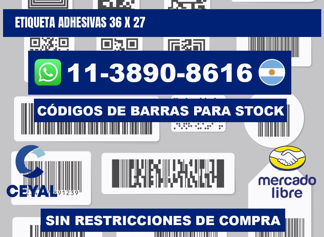 etiqueta adhesivas 36 x 27