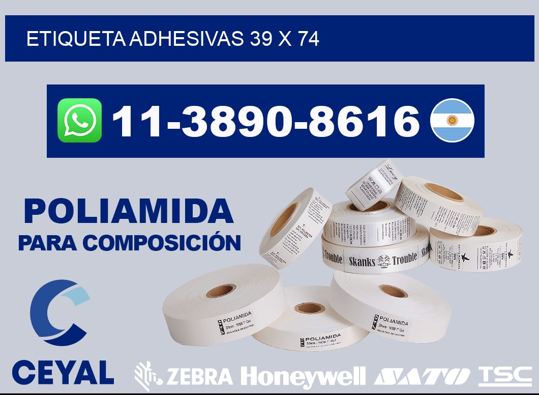 etiqueta adhesivas 39 x 74