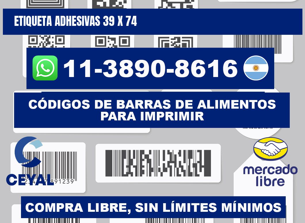 etiqueta adhesivas 39 x 74