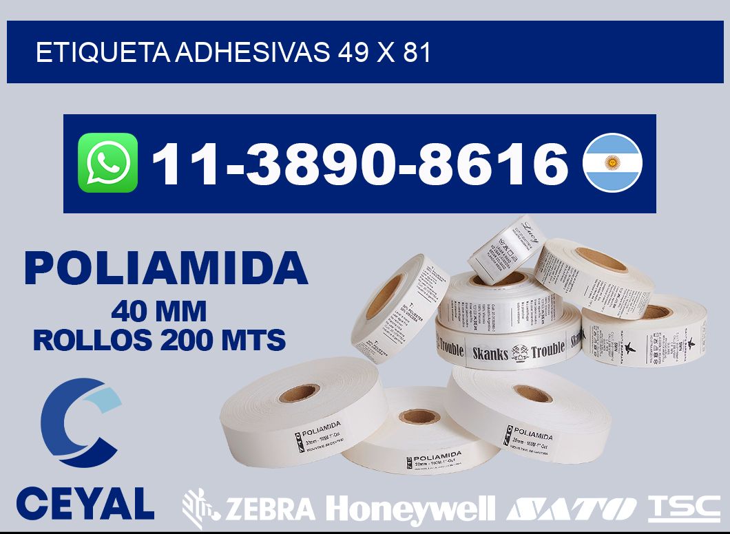 etiqueta adhesivas 49 x 81