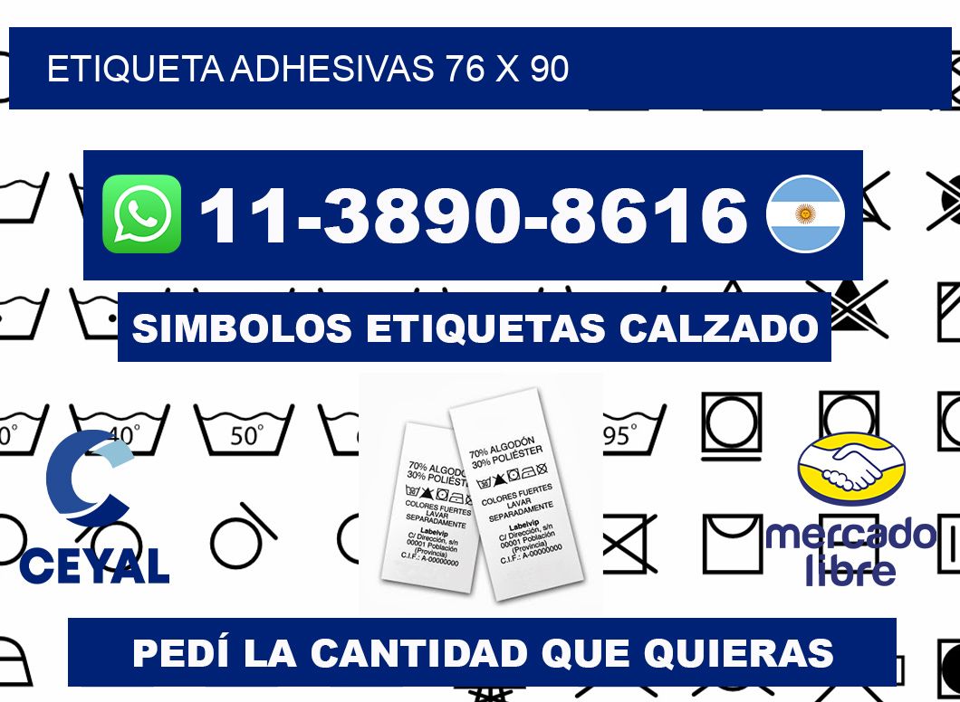 etiqueta adhesivas 76 x 90