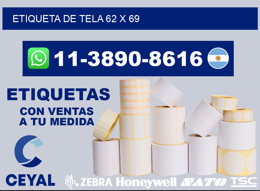 etiqueta de tela 62 x 69