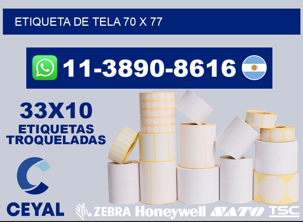etiqueta de tela 70 x 77