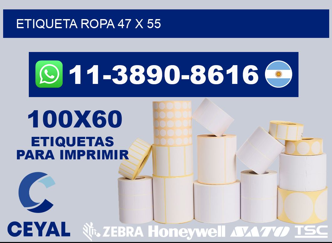 etiqueta ropa 47 x 55