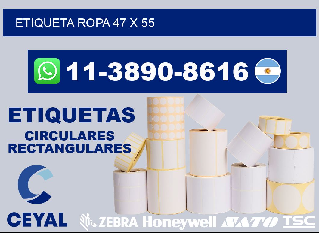 etiqueta ropa 47 x 55