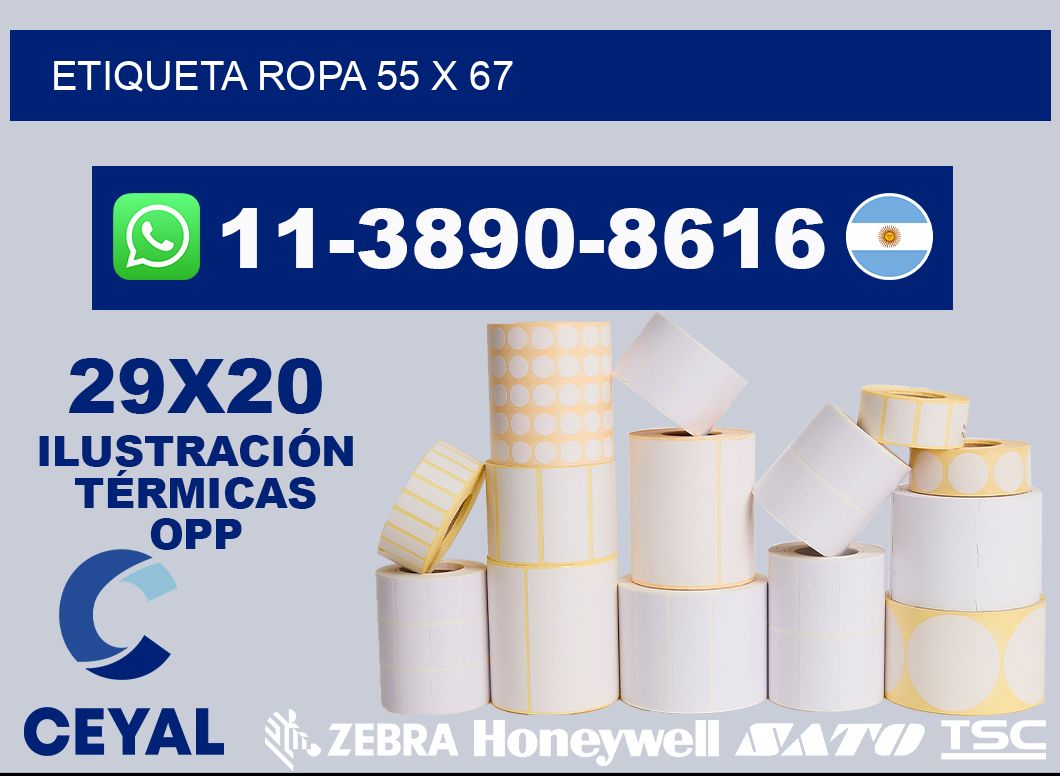 etiqueta ropa 55 x 67