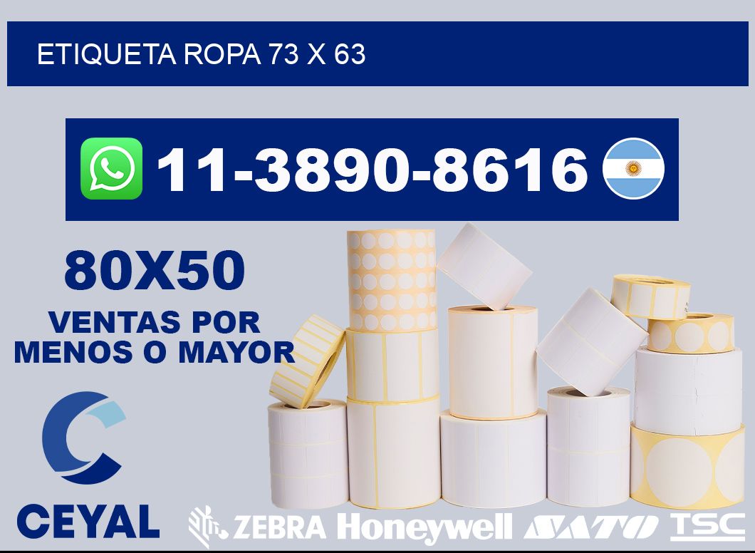 etiqueta ropa 73 x 63