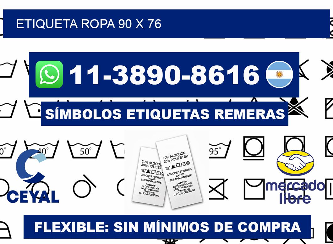 etiqueta ropa 90 x 76