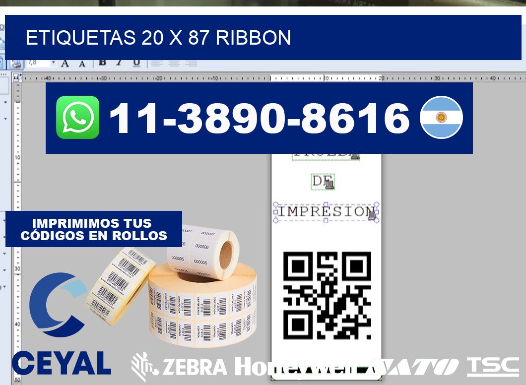 etiquetas 20 x 87 ribbon
