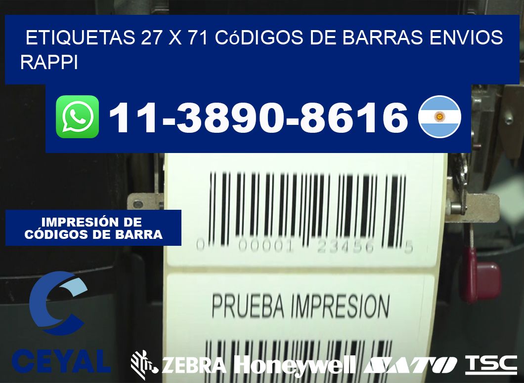etiquetas 27 x 71 códigos de barras envios rappi